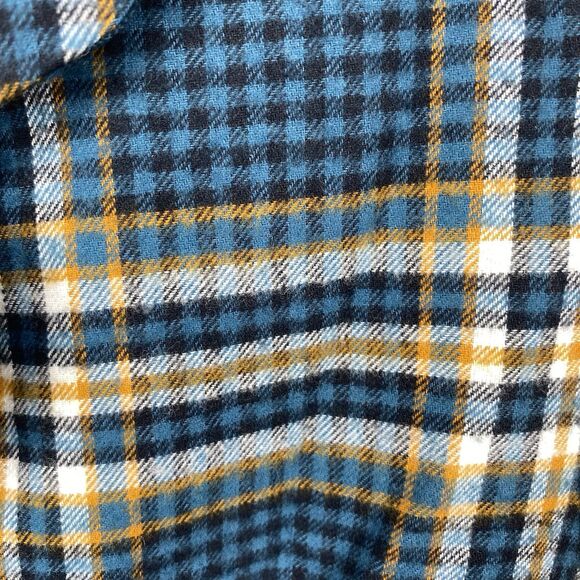 JOANIE Shirt Dress Flannel Plaid Mini V-Neck Short Sleeve Pockets Womens 4 Teal - Picture 11 of 14